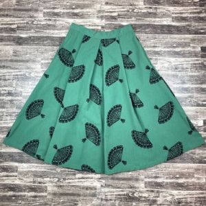Bettie Page Green Tatyana Pleated Skirt